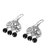 Onyx chandelier earrings, 'Gerhana Baubles' - Onyx and Sterling Silver Chandelier Earrings from Bali (image 2d) thumbail