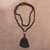 Onyx and tiger's eye pendant necklace, 'Meditative Evening' - Onyx and Tiger's Eye Pendant Necklace from Bali (image 2b) thumbail