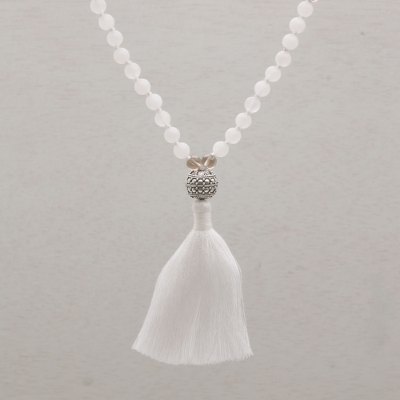 Moonstone and smoky quartz pendant necklace, Afternoon Meditation