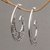 Sterling silver half-hoop earrings, 'Eden Curls' (1.5 inch) - Sterling Silver Floral Half-Hoop Earrings (1.5 Inch) thumbail