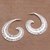 Sterling silver half-hoop earrings, 'Eden Curls' (1.5 inch) - Sterling Silver Floral Half-Hoop Earrings (1.5 Inch) (image 2b) thumbail