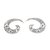 Sterling silver half-hoop earrings, 'Eden Curls' (1.5 inch) - Sterling Silver Floral Half-Hoop Earrings (1.5 Inch) (image 2d) thumbail