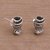 Sterling silver button earrings, 'Ancient Scrolls' - Sterling Silver Scroll Button Earrings from Bali (image 2c) thumbail