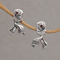 Garnet drop earrings,