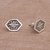 Sterling silver button earrings, 'Charming Bedeg' - Cultural Sterling Silver Button Earrings from Bali (image 2b) thumbail