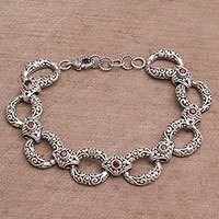 Garnet link bracelet,
