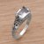 Blue topaz single stone ring, 'Padang Galak Beauty' - Faceted Blue Topaz Single Stone Ring from Bali thumbail