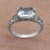 Blue topaz single stone ring, 'Padang Galak Beauty' - Faceted Blue Topaz Single Stone Ring from Bali (image 2b) thumbail