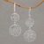 Sterling silver dangle earrings, 'Gianyar Swirls' - Round Sterling Silver Dangle Earrings with Lacy Motifs thumbail