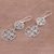 Sterling silver dangle earrings, 'Gianyar Swirls' - Round Sterling Silver Dangle Earrings with Lacy Motifs (image 2d) thumbail
