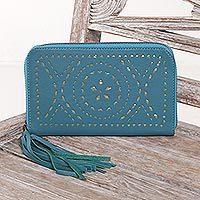 Leather wallet clutch,
