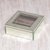 Glass jewelry box, 'Reflected Keeper' - Handmade Glass and Felt Jewelry Box from Java (image 2) thumbail