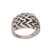 Sterling silver cocktail ring, 'Chain Stitch' - Chain Stitch Motif Sterling Silver Cocktail Ring (image 2a) thumbail