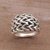 Sterling silver cocktail ring, 'Chain Stitch' - Chain Stitch Motif Sterling Silver Cocktail Ring (image 2b) thumbail