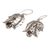 Garnet dangle earrings, 'Ballroom Leaves' - Leafy Garnet and Sterling Silver Dangle Earrings from Bali (image 2d) thumbail
