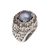 Cultured pearl cocktail ring, 'Lotus Gleam in Blue' - Floral Blue Cultured Pearl Cocktail Ring from Bali (image 2g) thumbail