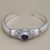Amethyst cuff bracelet, 'Vine Shrine' - Amethyst Cabochon Cuff Bracelet in Sterling Silver (image 2c) thumbail