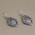 Moonstone dangle earrings, 'Dream Portal' - Moonstone Dangle Earrings with Ornate Sterling Silver (image 2d) thumbail