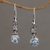 Blue topaz dangle earrings, 'Ocean Vine' - Blue Topaz and Silver Dangle Earrings from Bali thumbail