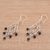 Onyx chandelier earrings, 'Temple Shower' - Handcrafted Diamond-Shaped Onyx Dangle Earrings from Bali (image 2b) thumbail
