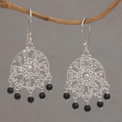 Onyx chandelier earrings, Dreamy Shower