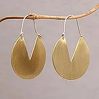 Brass hoop earrings,