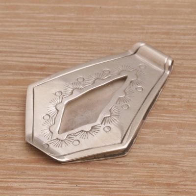 Sterling silver money clip, Hold On