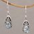 Blue topaz dangle earrings, 'Elegant Crown' - Ornate Blue Topaz and Silver Dangle Earrings thumbail