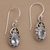 Blue topaz dangle earrings, 'Elegant Crown' - Ornate Blue Topaz and Silver Dangle Earrings (image 2c) thumbail