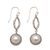 Cultured pearl dangle earrings, 'Balanced Elements' - Sterling Silver and Cultured White Pearl Dangle Earrings (image 2a) thumbail