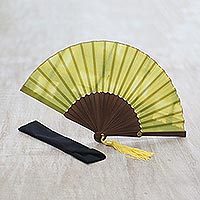 Tie-dyed cotton fan,