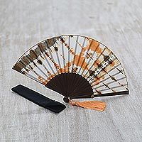Tie-dyed cotton fan,