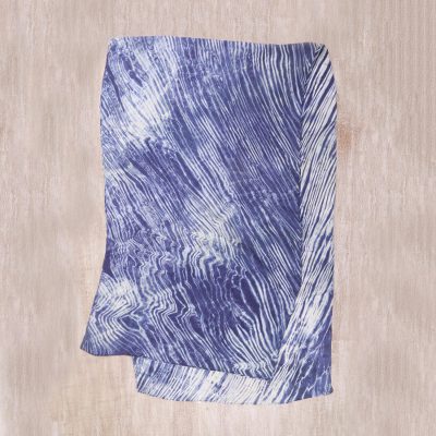 Tie-dyed silk shawl, Song of the Sea