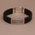 Sterling silver and leather wristband bracelet, 'Braided Strength' - Sterling Silver and Leather Wristband Bracelet from Bali thumbail