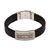 Sterling silver and leather wristband bracelet, 'Braided Strength' - Sterling Silver and Leather Wristband Bracelet from Bali (image 2a) thumbail