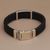Sterling silver and leather wristband bracelet, 'Braided Strength' - Sterling Silver and Leather Wristband Bracelet from Bali (image 2c) thumbail