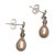 Gold accented sterling silver dangle earrings, 'Golden Surprise' - 18k Gold Accent Sterling Silver Dangle Earrings from Bali (image 2d) thumbail