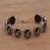 Onyx link bracelet, 'Cockatoo Garden' - Onyx and Sterling Silver Link Bracelet with Cockatoo Motif thumbail