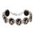 Onyx link bracelet, 'Cockatoo Garden' - Onyx and Sterling Silver Link Bracelet with Cockatoo Motif (image 2a) thumbail