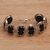 Onyx link bracelet, 'Garden Shrine' - Link Bracelet with Sterling Silver and Black Onyx thumbail