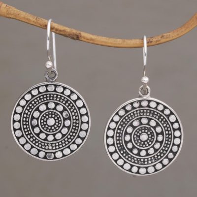 Sterling silver dangle earrings, Positively Dotty