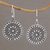 Sterling silver dangle earrings, 'Positively Dotty' - Circular Sterling Silver Earrings with Dot Motifs thumbail