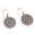 Sterling silver dangle earrings, 'Positively Dotty' - Circular Sterling Silver Earrings with Dot Motifs (image 2c) thumbail