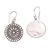 Sterling silver dangle earrings, 'Positively Dotty' - Circular Sterling Silver Earrings with Dot Motifs (image 2d) thumbail