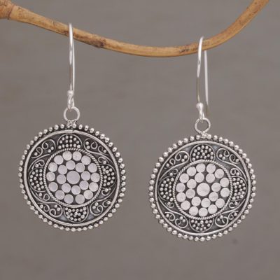 Sterling silver dangle earrings, Dots Galore