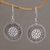 Sterling silver dangle earrings, 'Dots Galore' - Dot Motif Sterling Silver Dangle Earrings with Hooks thumbail