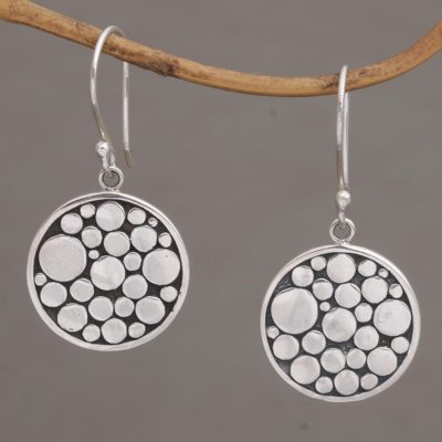 Sterling silver dangle earrings, Dots Upon Dots
