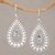 Blue topaz dangle earrings, 'Dotted Teardrops' - Handmade 925 Sterling Silver Blue Topaz Teardrop Earrings thumbail