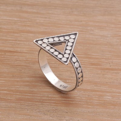 Triangle Shaped Ring in Sterling Silver