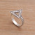 Sterling silver cocktail ring, 'Dotted Triangle' - Triangle Shaped Ring in Sterling Silver thumbail